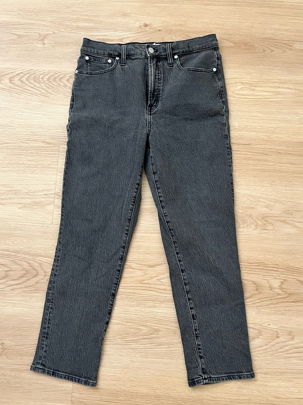 Madewell Washed Black Straight-Leg Jeans